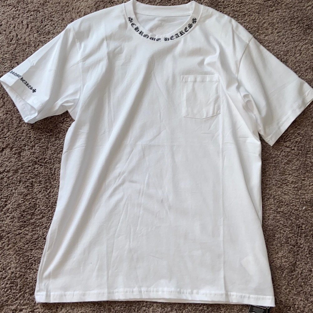 Chrome Hearts Neck Logo White Short Sleeve T-Shirt